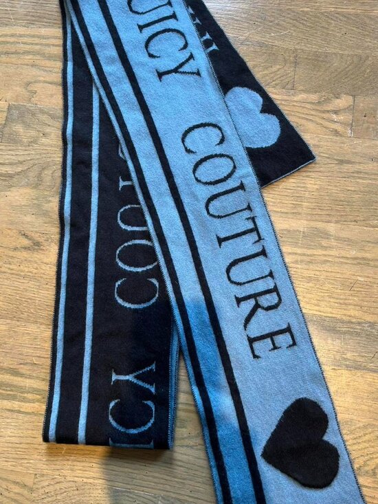 Juicy Couture Accessories - Juicy Couture Reversible 100% Cashmere Scarf – Blue & Black – Like New
